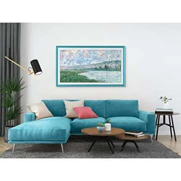 Elegant Deco TV Frame Turquoise for Samsung The Frame 55"