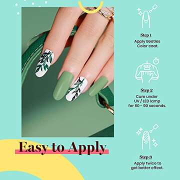 Beetles Gel Nail Polish Eucalyptus Pastel Green Nail Polish, 15ml Emerald Olive Sage Green Gel Polish, Soak Off U V LED Nail Lamp Gel Polish Nail Art Manicure Salon DIY Home for Women