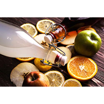 Eco-Friendly Flip Top Glass Bottles Set - 1L Size Pack of 6