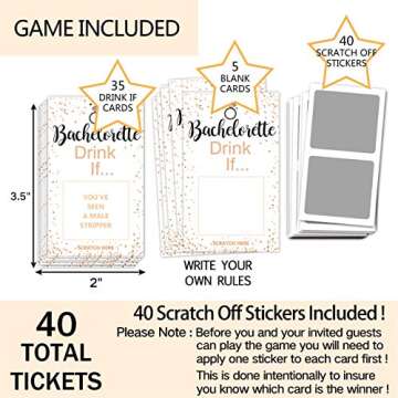 Bachelorette Party Drinking Games - Drink If Games Scratch off Cards - Perfect for Girls Night Out A...