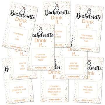 Bachelorette Party Drinking Games - Drink If Games Scratch off Cards - Perfect for Girls Night Out Activity,Bridal Showers,Bridal Parties,Wedding Showers,Engagement and Birthday - 40 sheets(White)