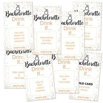 Bachelorette Party Drinking Games - Drink If Games Scratch off Cards - Perfect for Girls Night Out Activity,Bridal Showers,Bridal Parties,Wedding Showers,Engagement and Birthday - 40 sheets(White)
