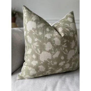 Handmade Elegant Sage Pillow Cover for Sustainable Decor