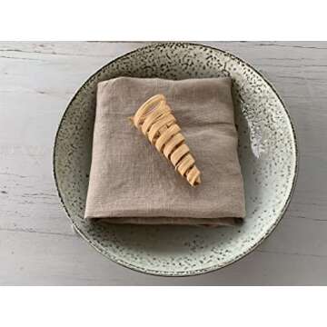 Linen Napkins –100% French Flax – Stonewashed Pure Linen Cloth Napkins - Size 18 Inch x 18 Inch – Set of 4 (Natural Rustic Taupe)