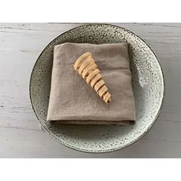 Linen Napkins –100% French Flax – Stonewashed Pure Linen Cloth Napkins - Size 18 Inch x 18 Inch – Set of 4 (Natural Rustic Taupe)