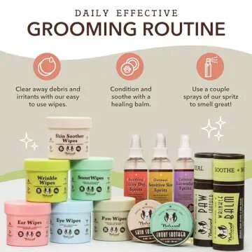 Natural Dog Wrinkle Wipes for All Breeds - 50 Count