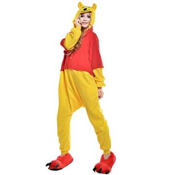 Unisex Animal/Cartoon Pajamas Onesie Party One-Piece Custome Gifts for Halloween Christmas (Winnie T...