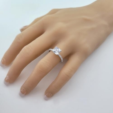 NANA Jewels Stunning 8mm Cushion Cut Silver Ring