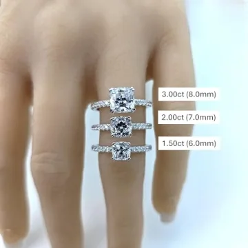 NANA Jewels Stunning 8mm Cushion Cut Silver Ring