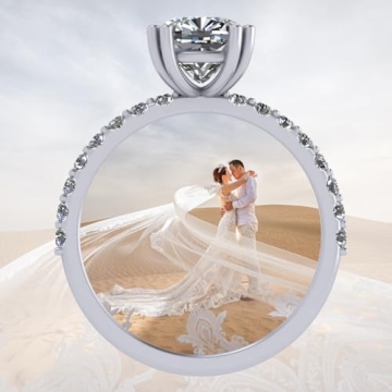 NANA Jewels Stunning 8mm Cushion Cut Silver Ring