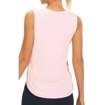 JOYSPELS Ice Silk Workout Tank Tops for Women - Cool-Dry Sleeveless Yoga Shirts in Pink