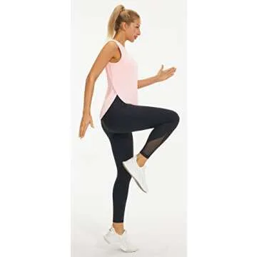 JOYSPELS Ice Silk Workout Tank Tops for Women in Pink