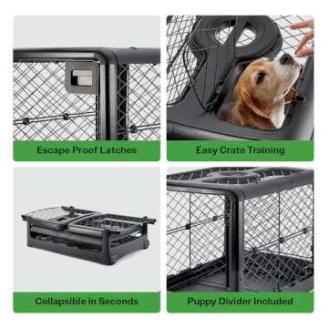 DIGGS Revol Portable Dog Crate - Stylish & Safe Indoor Kennel