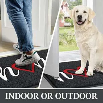 StepLively Door Mat Home Welcome Mats Outdoor and Indoor, Heavy-Duty Low-Profile Non-Slip Front Welcome Mat for Home Entrance, Outside Entry, Yard, Floor, Patio (30''x17.5'', Black)