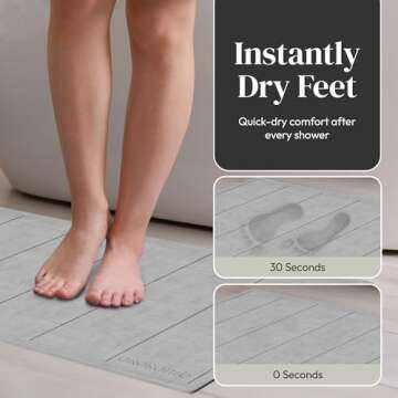 OResome Luxury Quick Dry Stone Bath Mat, Minimalist Easy to Clean Diatomaceous Earth Mat, Super Abso...