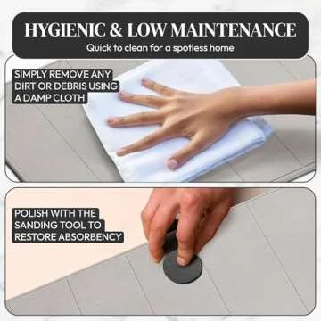 OResome Luxury Quick Dry Stone Bath Mat, Minimalist Easy to Clean Diatomaceous Earth Mat, Super Absorbent Stone Bath Mats for Bathroom and Shower, Water-Absorbing Tapete de Piedra para Baño (1 Pack)