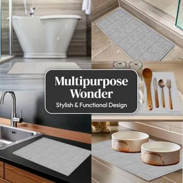 OResome Luxury Quick Dry Stone Bath Mat, Minimalist Easy to Clean Diatomaceous Earth Mat, Super Absorbent Stone Bath Mats for Bathroom and Shower, Water-Absorbing Tapete de Piedra para Baño (1 Pack)