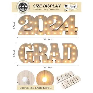 Dazzling 2024 Graduation LED Marquee Decorations