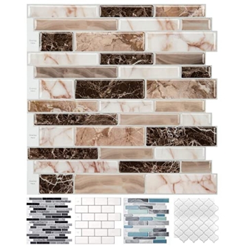 LONGKING Peel and Stick Tile Backsplash - Durable Vinyl 3D Stickers for Your Home
