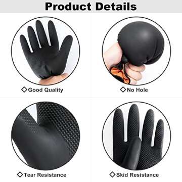 ThxToms Chemical Resist Rubber Gloves,Cleaning Protective Work Heavy Duty Industrial Gloves for Kitc...