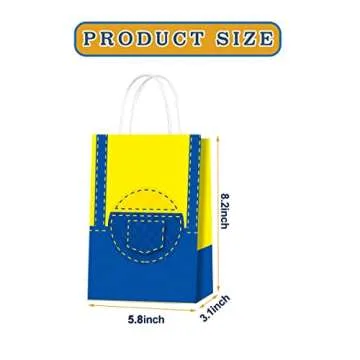 16 Pieces Yellow Cartoon Party Gift Bags,Yellow Theme Cartoon Birthday Party Decoration