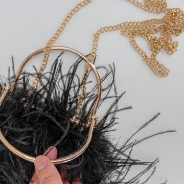 Luxurious LVCOMEFF Ostrich Feather Evening Purse