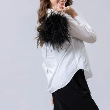Luxurious LVCOMEFF Ostrich Feather Evening Purse