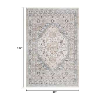 zesthome 8x10 Area Rugs for Living Room,Non-Slip Backing Washable Rugs,Vintage Large Area Rug，Stai...