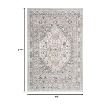zesthome 8x10 Area Rugs for Living Room,Non-Slip Backing Washable Rugs,Vintage Large Area Rug，Stai...