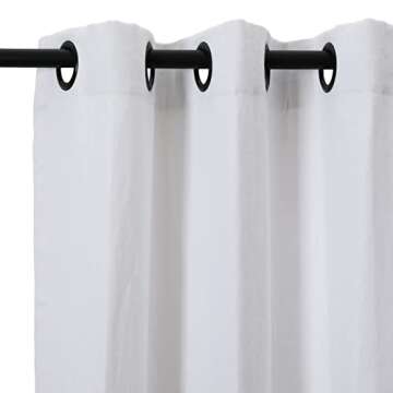 TWOPAGES Patti Natural Linen Curtain Light Filtering Customized Curtain Drapery, Single Panel