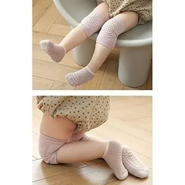 Safe Non-Slip Toddler Knee Pads and Socks Set for Babies