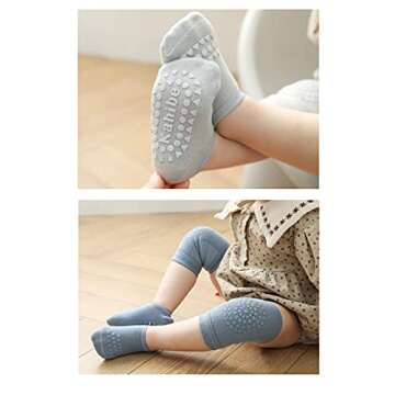Safe Non-Slip Toddler Knee Pads and Socks Set for Babies