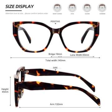 MEETSUN Blue Light Blocking Glasses for Women Men Cateye Vintage Square Anti Blue Light Glasses UV Ray Computer Gaming Glasses(Tortoise)