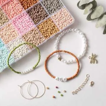 TEXGIZRLY 3mm Seed Beads for Bracelets Making, Friendship Bracelet Making Kit for Girls, 24 Colors Bead Bracelet Kit, Beads for Jewelry Making Kit, DIY, Arts, Crafts Gifts Age 4+ (3MM-C)