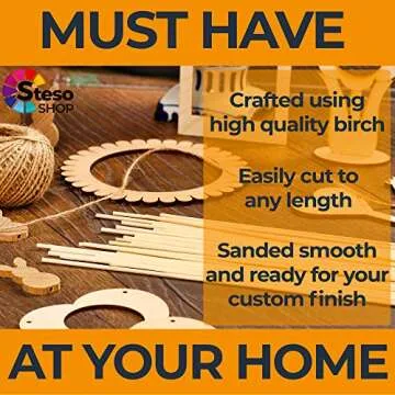 StesoSHOP Wooden Dowel Rods - Versatile & Eco-Friendly