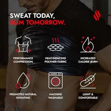 Sweat Shaper Men's Athletic Tee, Short Sleeve Compression T-Shirt, Performance Baselayer Workout Shirt (Black, 3X-Large)