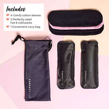 Pandabelle Hot & Cold Reusable Perineal Ice Pack with 4 Washable Cotton Sleeves & Carry Bag for Postpartum Perineal Pain, Hemorrhoids, C-Section Scar, Breastfeeding, Post-Waxing Hair Removal & More