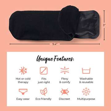 Pandabelle Hot & Cold Reusable Perineal Ice Pack with 4 Washable Cotton Sleeves & Carry Bag for Postpartum Perineal Pain, Hemorrhoids, C-Section Scar, Breastfeeding, Post-Waxing Hair Removal & More