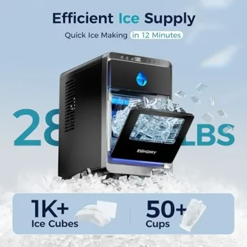 EUHOMY LunaArc™ Crescent Ice Maker Countertop, 28Lbs/24H, Ready in 12Mins, Auto Deep Cleaning, Tim...