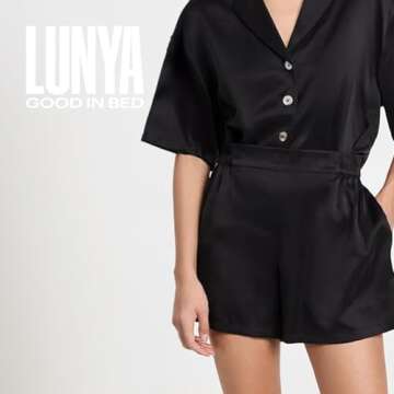 Elegant Lunya Women's Washable Silk Shorts Set in Black