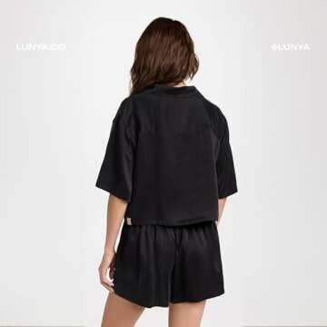 Elegant Lunya Women's Washable Silk Shorts Set in Black