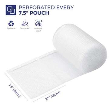 Metronic 2-Pack Bubble Cushion Wrap Pouches, Anti-Static Bubble Bags 7.5x7.5 Inch 50 Packs, Bubble Cushioning Wrap Pouch Bag Rolls for Packing Crafts, Fragile Goods, Small Business，Clear