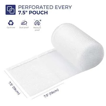 Metronic 2-Pack Bubble Cushion Wrap Pouches, Anti-Static Bubble Bags 7.5x7.5 Inch 50 Packs, Bubble Cushioning Wrap Pouch Bag Rolls for Packing Crafts, Fragile Goods, Small Business，Clear