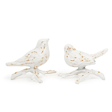 Sungmor Cast Iron Small Bird Statues Set of 2 Unique Collectible Decor