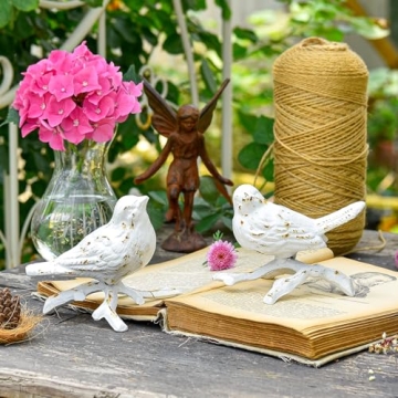 Sungmor Cast Iron Small Bird Statues Set of 2 Unique Collectible Decor