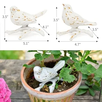 Sungmor Cast Iron Small Bird Statues Set of 2 Unique Collectible Decor