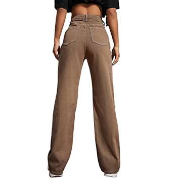 SweatyRocks Women’s Boyfriend Jeans High Rise Mocha Brown
