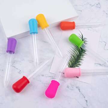 BAGTeck 8 Pack Liquid Droppers Silicone 5ml Clear Liquid Medicine Eye Dropper with Bulb Tip for Kids Candy Mold,Candy Molds Gelatin Maker,Industrial Science and Crafts Projects