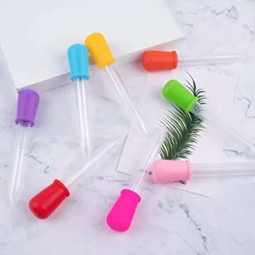 BAGTeck 8 Pack Liquid Droppers Silicone 5ml Clear Liquid Medicine Eye Dropper with Bulb Tip for Kids Candy Mold,Candy Molds Gelatin Maker,Industrial Science and Crafts Projects