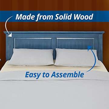 Mantua Arcadia Wood Headboard (Twin, Vibrant Blue)